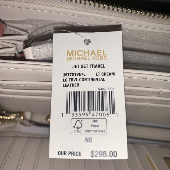 Michael Kors Purse and Wallet set Arlo Light Cream Leather  Shoulder Bag NWT - Picture 13 of 14